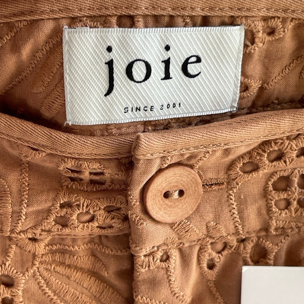NWT Joie 100% Cotton Lawren Eyelet Tan Shorts - Picture 6 of 11